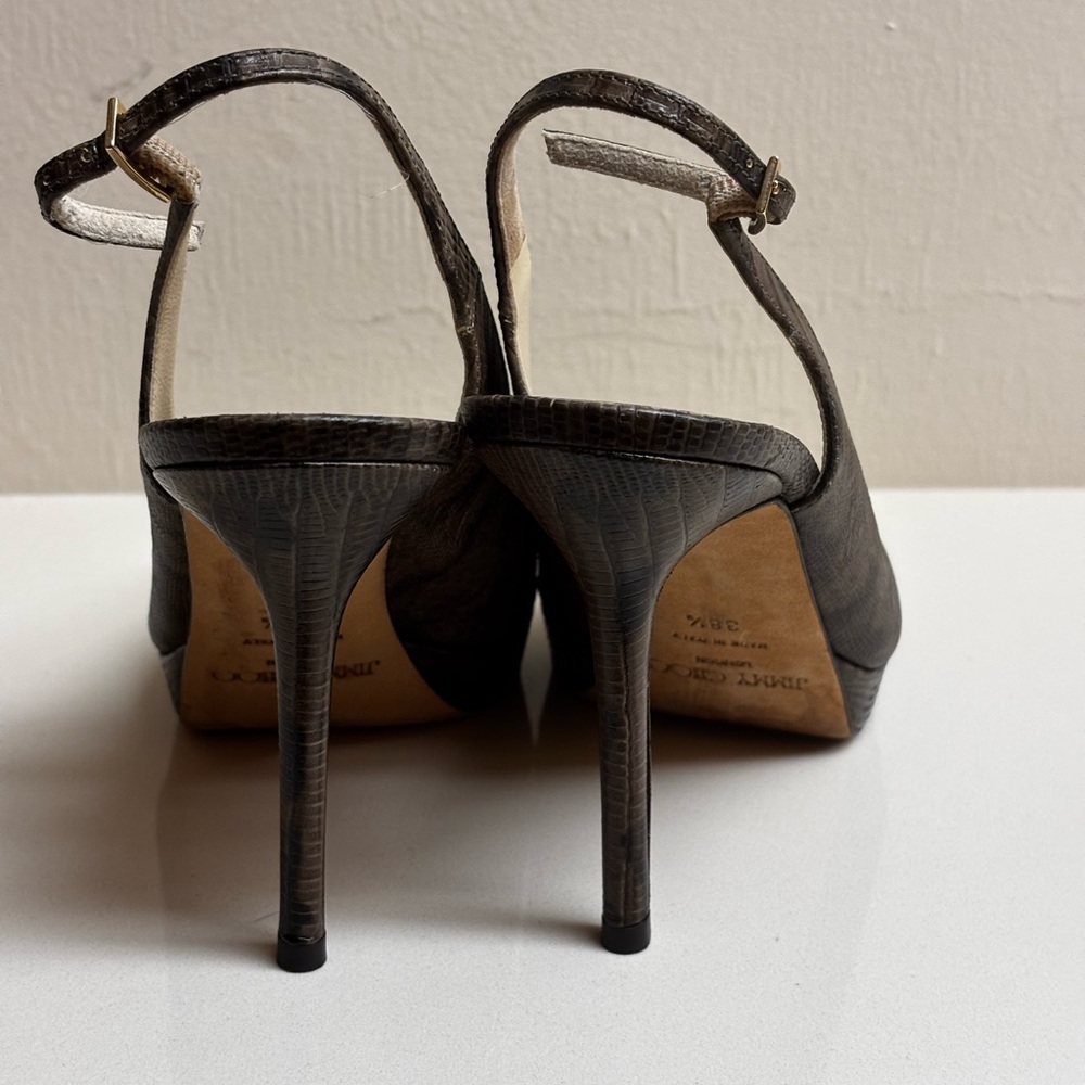 Jimmy Choo Dark Brown Slingback Heels - Picture 3 of 6